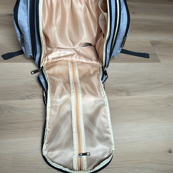 Mancro Diaper Bag Backpack Gray Waterproof Multicompartments Insulated Pockets - Picture 12 of 13